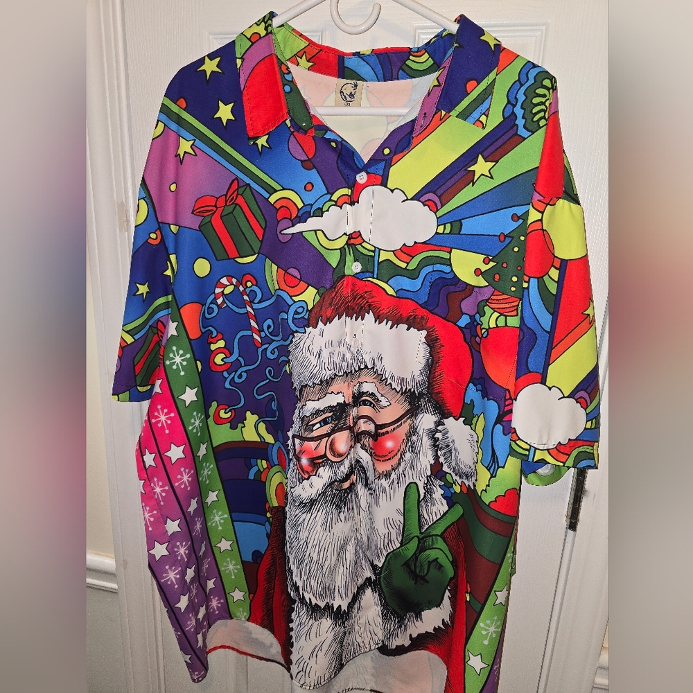 Psychedelic Santa Hawaiian Shirt Hardaddy